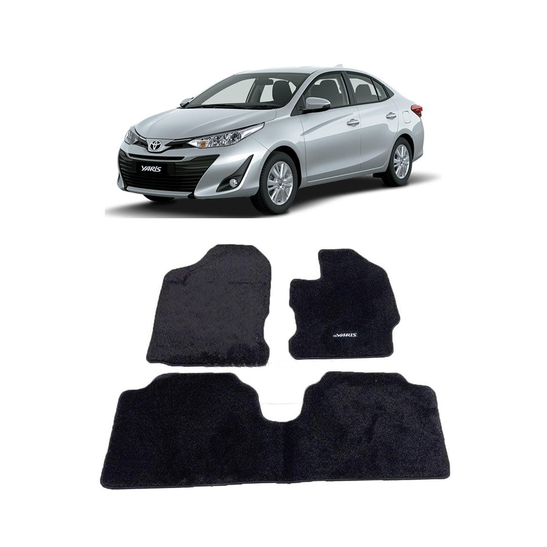 Car Floor Mat Velvet Type Carpet Oem Fitting Toyota Yaris 2020 03 Pcs / Set Black Poly Bag Pack (China)