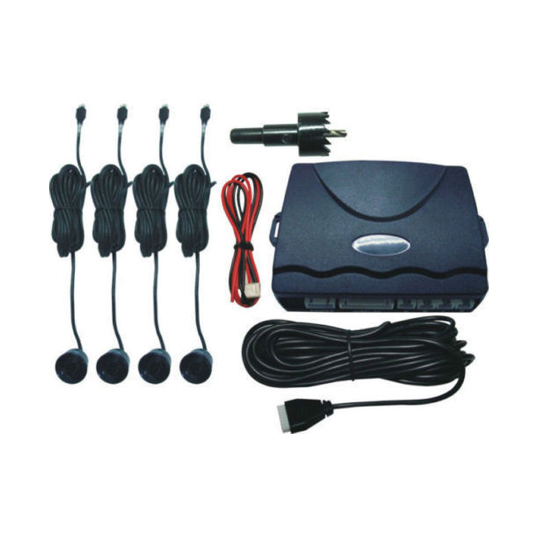 Car Reversing Parking Assistant Sensor Kit W/O Dash Display + W/Warning Beep W/02 Sensors Per Set Black Premium Quality Colour Box Pack (China)