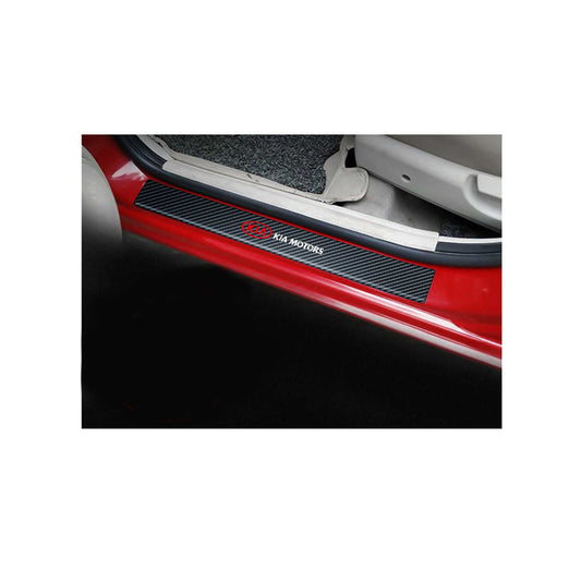 Car Door Sill Anti-Scratch/Protective Tape  Large Size Carbon Fiber Carbon  3D Cf 04 Pcs/Pack Kia Motor Logo