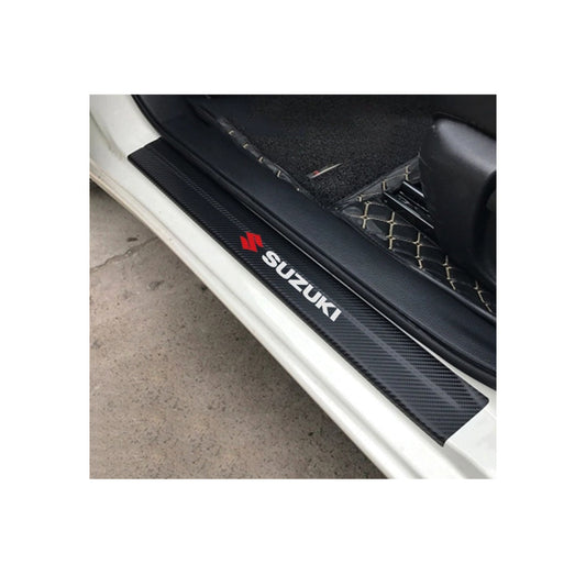 Car Door Sill Anti-Scratch/Protective Tape  Large Size Carbon Fiber Carbon  3D Cf 04 Pcs/Pack Suzuki Logo