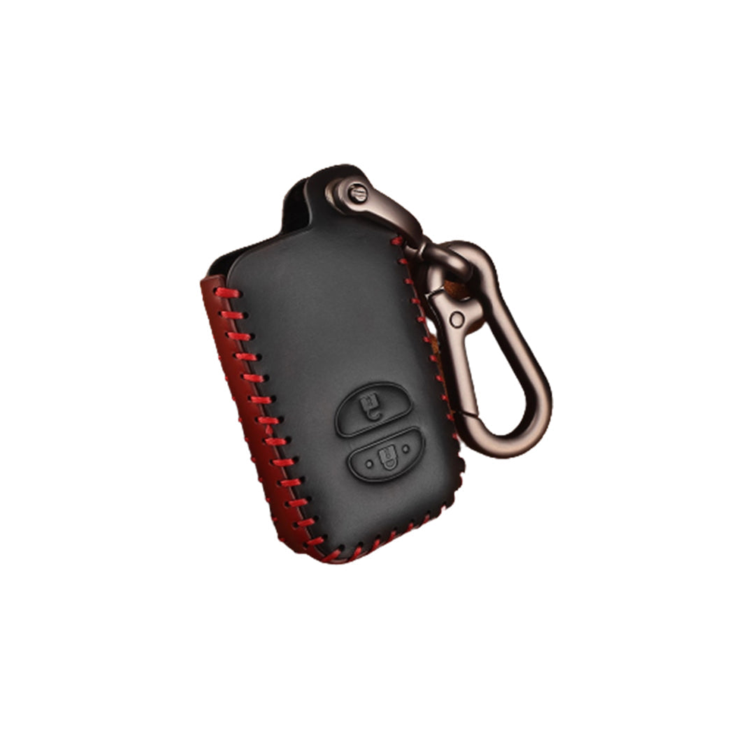 Car Remote Key Cover/Casing Pvc Leather With Metal Hook Type Toyota Prado 2018 Toyota Logo Black Poly Bag Pack (China)