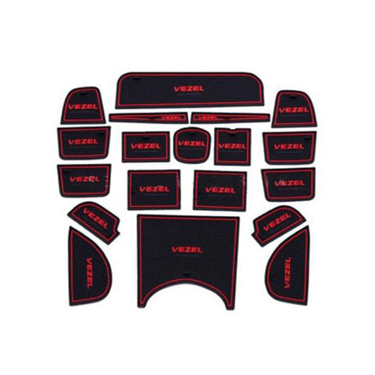 Car Interior Mat Kit Honda Vezel 2015 Black/Red Poly Bag Pack  (China)