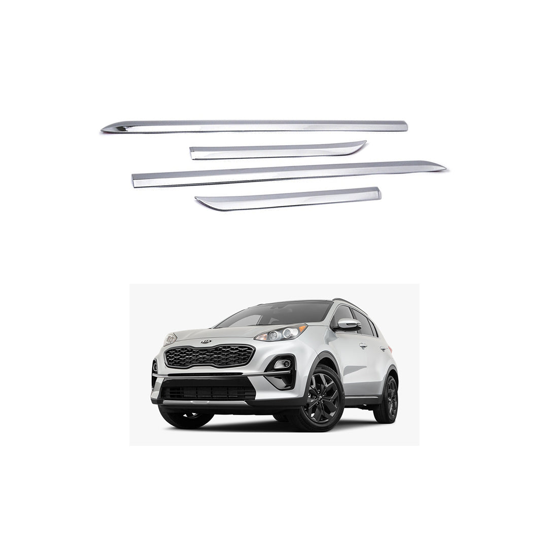 Chrome Door Molding Steel Tape Type Fitting Kia Sportage 2020 Chrome 04 Pcs/Set Sportage Logo (China)