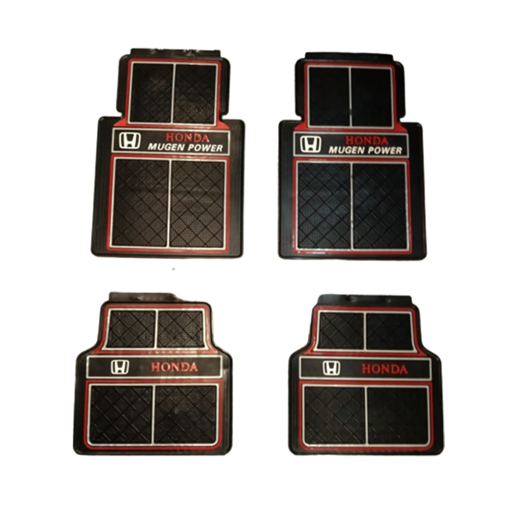 Car Floor Mat Silicone / Latex Material Universal Fitting Black Honda/Mugen 05 Pcs/Set Poly Bag Pack (China)