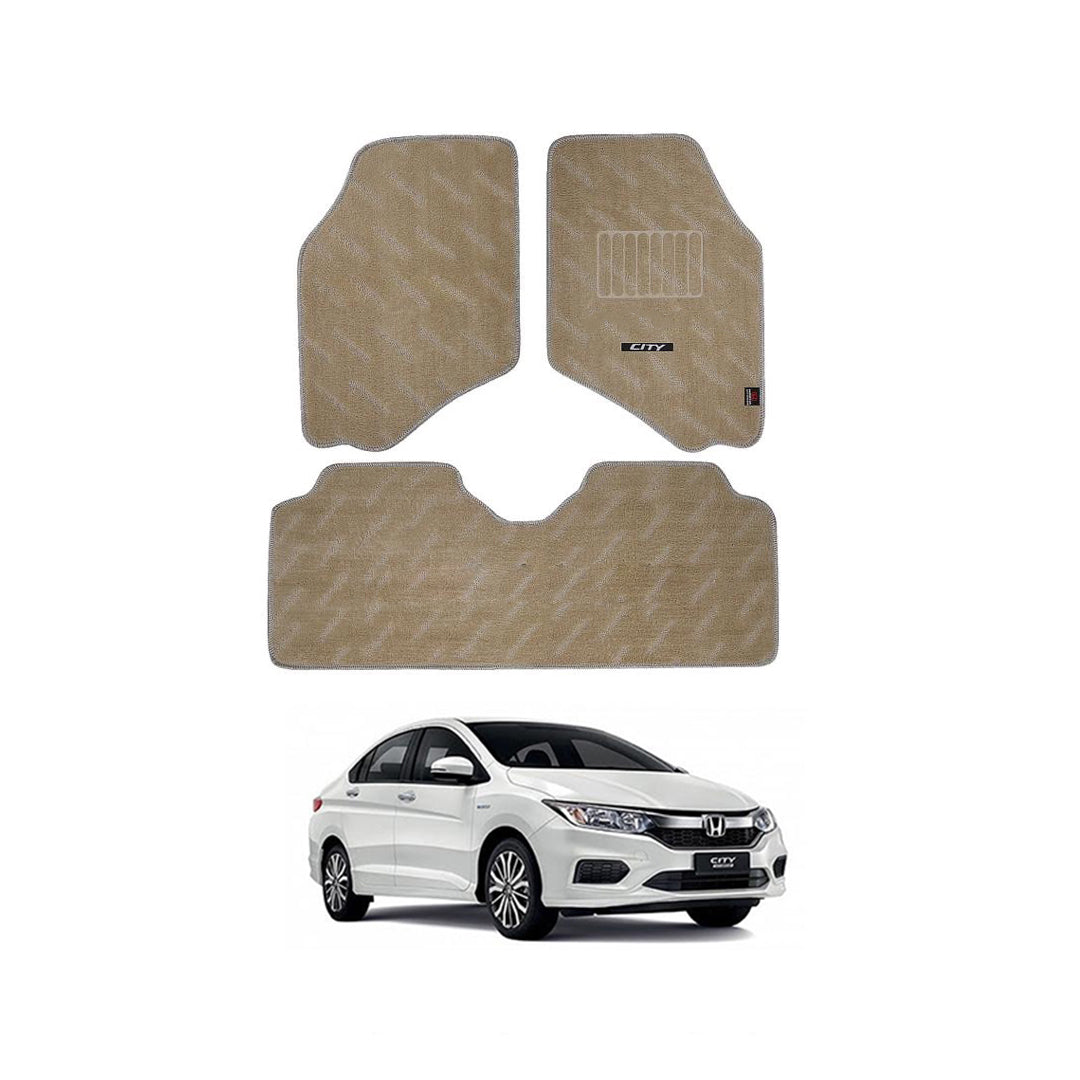 Car Floor Mat Supreme Carpet Material Oem Fitting Honda City 2018 03 Pcs / Set Beige Poly Bag Pack (China)