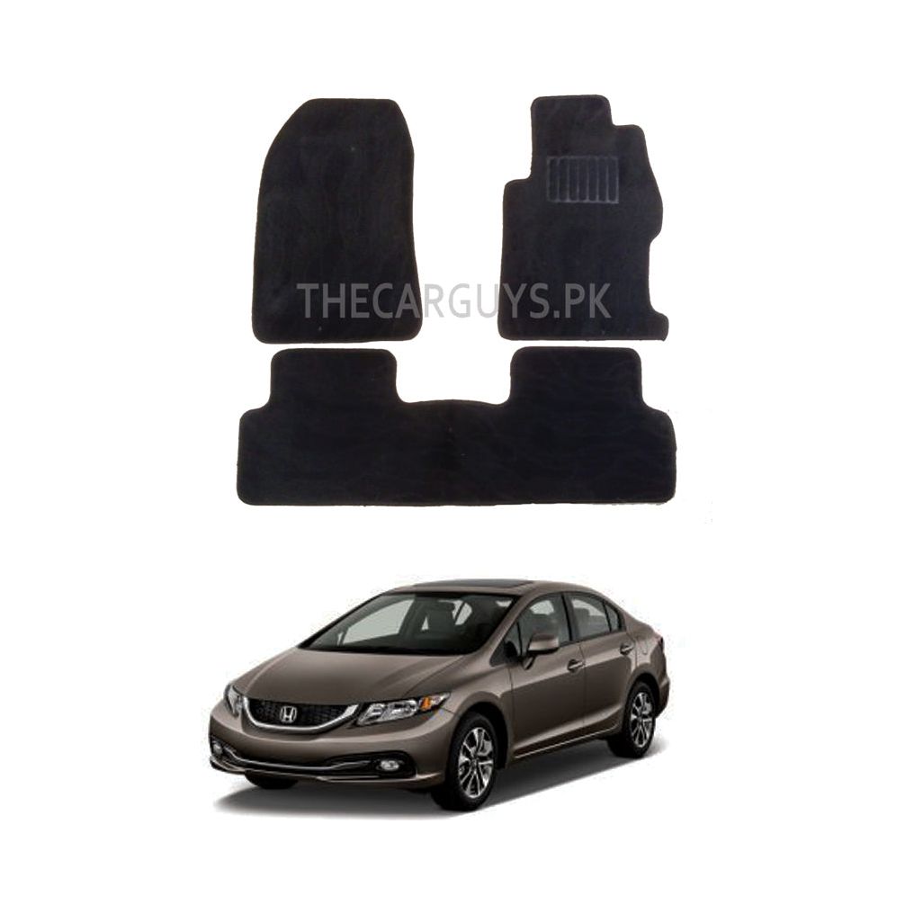Car Floor Mat Supreme Carpet Material Oem Fitting Honda Civic 2015 03 Pcs / Set Black Poly Bag Pack (China)