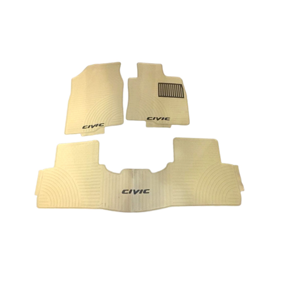 Car Floor Mat Silicone / Latex Material Oem Fitting Honda Civic 2016-2021 Beige Honda 03 Pcs / Set Poly Bag Pack (China)