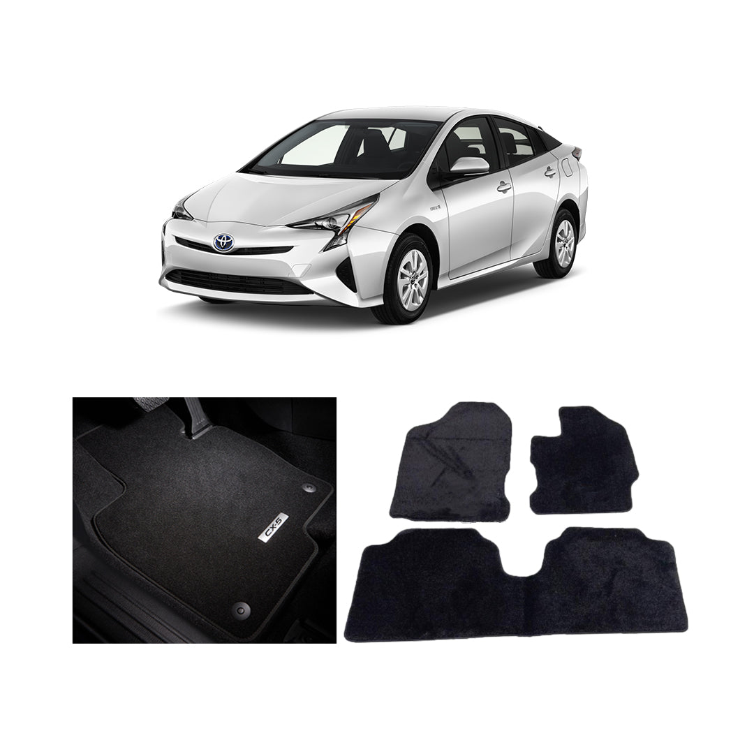 Car Floor Mat Supreme Carpet Material Oem Fitting Toyota Prius 2006-2009 03 Pcs / Set Black Poly Bag Pack (China)