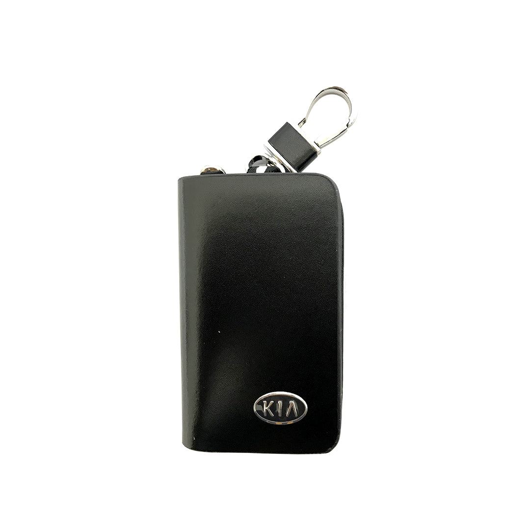 Car Key Chain Pouch/Zipper Type Kia Logo Square Shape Black Poly Bag Pack (China)