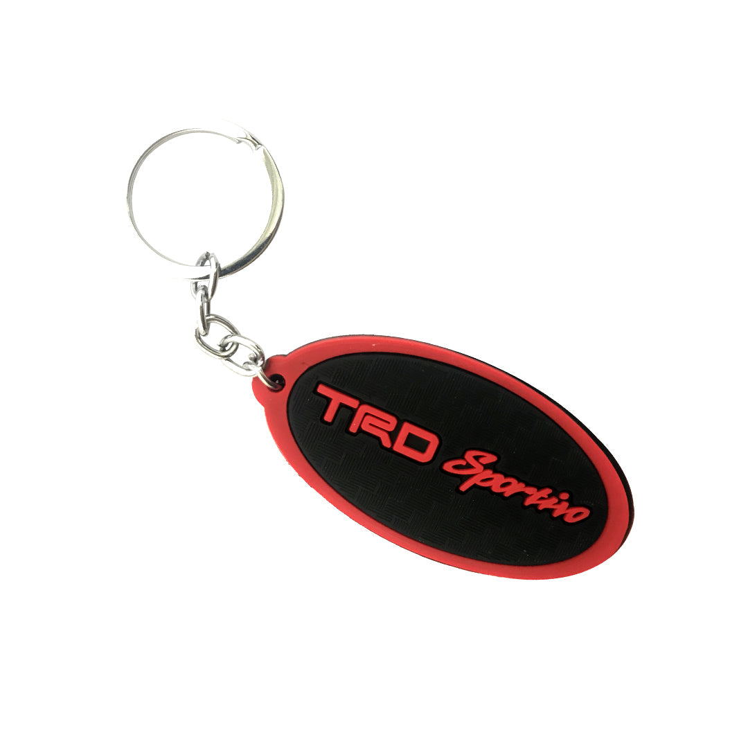 Car Key Chain Silicone Type Trd Logo Oval Shape Black/Red Poly Bag Pack (China)