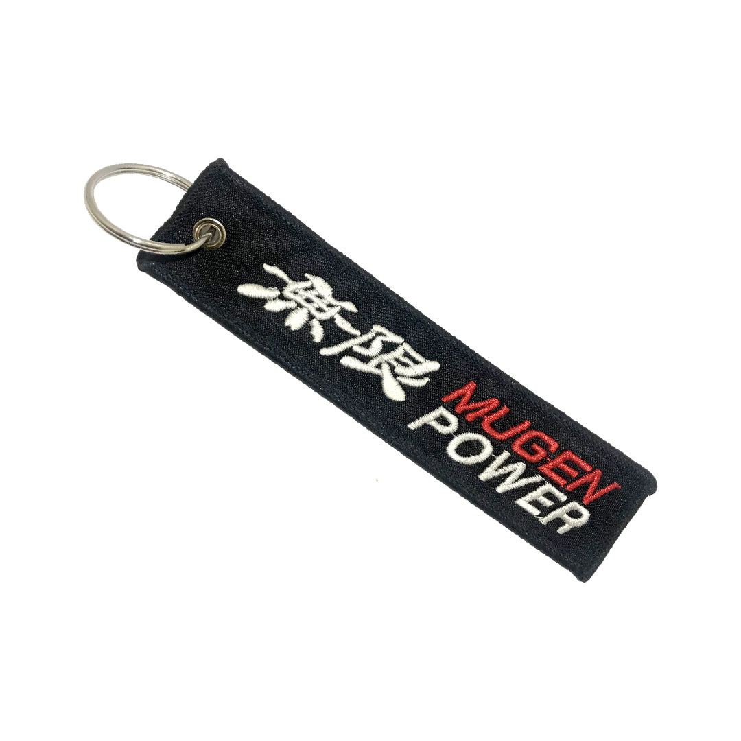 Car Key Chain Fabric With Logo Type Mugen Power Logo Square Shape Black Bulk Pack (China)