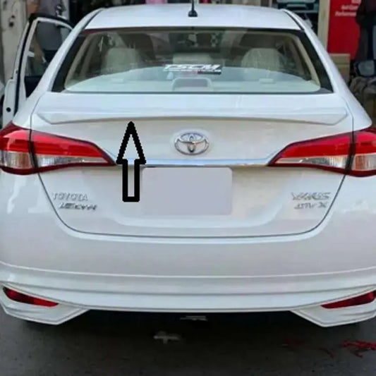 Car Spoiler Trunk Lip Type Toyota Yaris 2020  Trd Design Fgm Tape Type Fitting Without Light  Solid White Colour