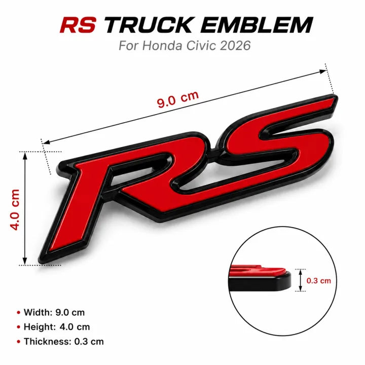 Car Universal Mono Metal Material Rs Logo Red 01 Pc/Pack Small Size Poly Bag Pack (China)