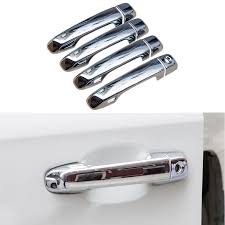 Chrome Handle Covers Full Plastic Tape Type Fitting Toyota Land Cruiser 2016-2021  Chrome 08 Pcs/Set (China)