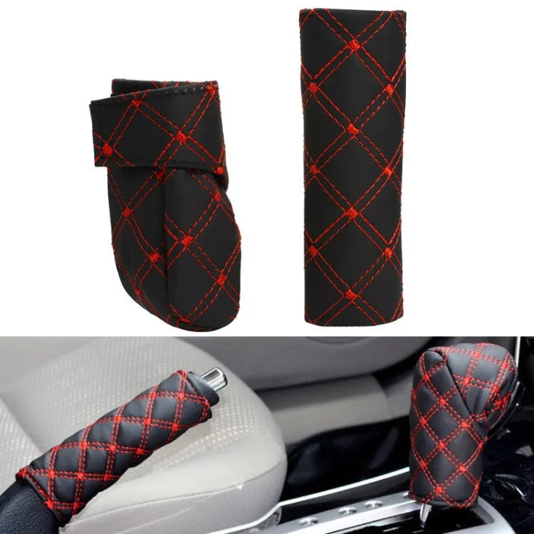 Car Interior Parts Decorative Covers Pu/Leather Material 7D Design 02 Pcs/Set Black/Red Blister Pack (China)