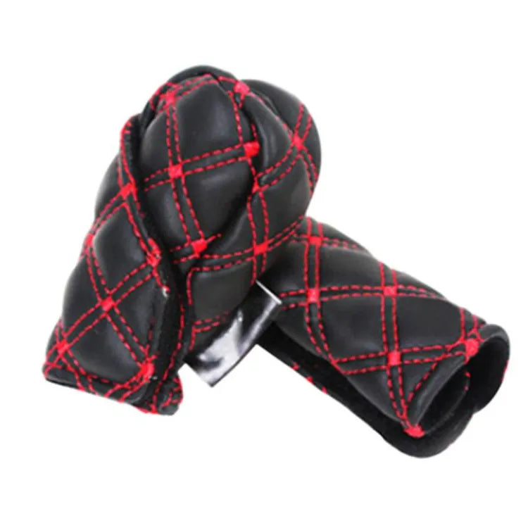 Car Interior Parts Decorative Covers Pu/Leather Material 7D Design 02 Pcs/Set Black/Red Blister Pack (China)