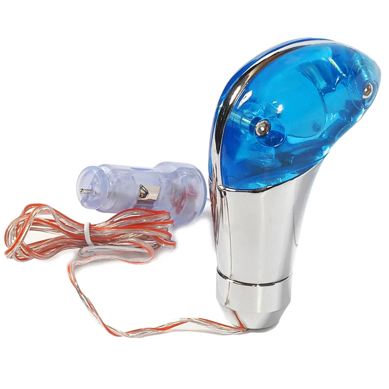 Car Gear Stick Shift Knob Manual Gear Universal Fitting Sports Design Plastic/Metal Material Chrome/Blue 01 Pc/Set Blister Pack (China)