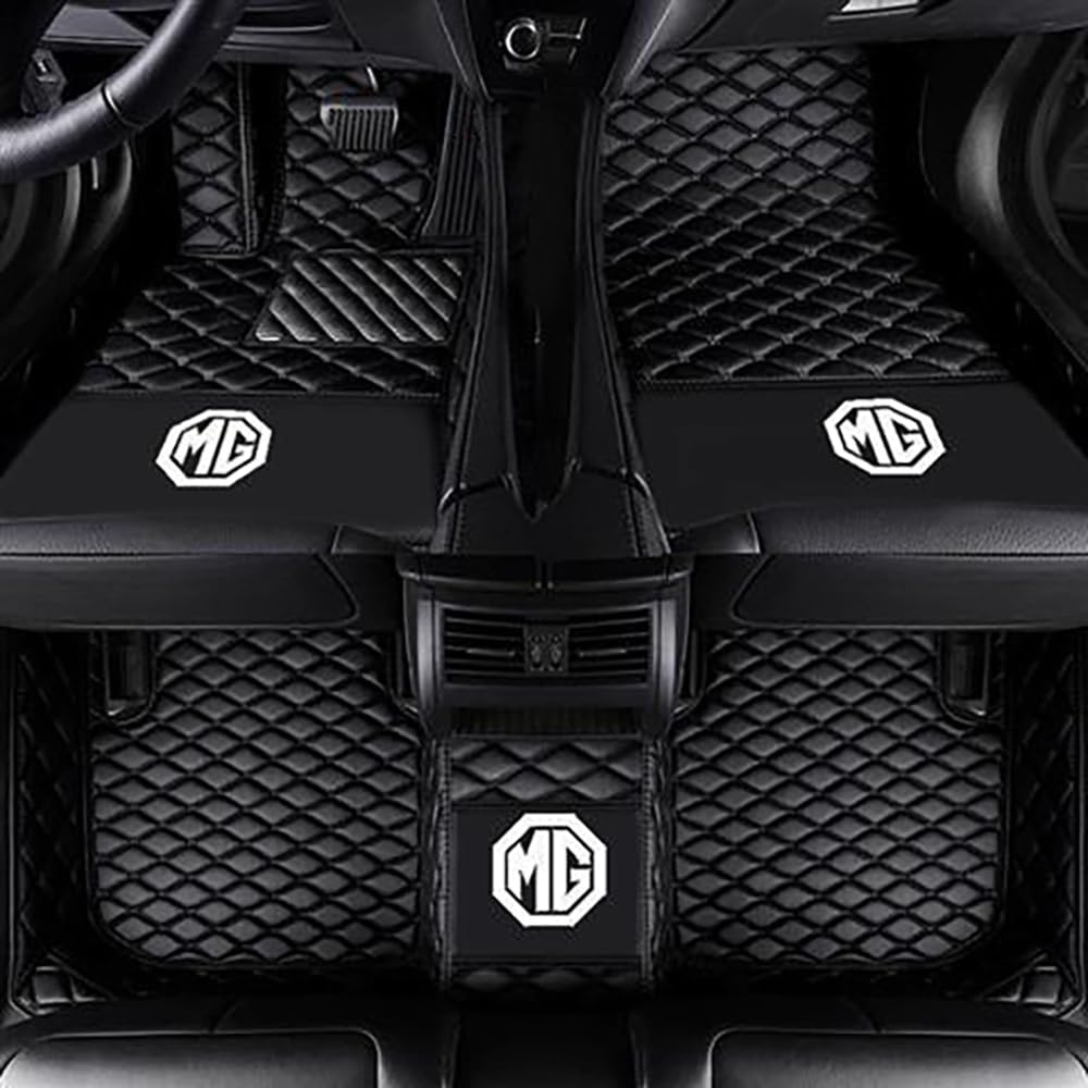 Car Floor Mat 11D Mg Hs 2021 Black Pvc Black Stitch Black/Grey Grass 03 Pcs / Set Premium Quality (China)