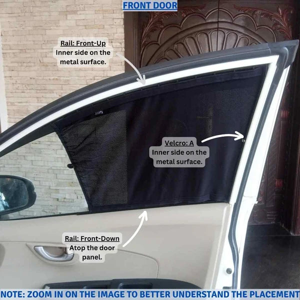 Car Curtain Side Fix Hyundai Tucson 2021 With Logo Printed Black