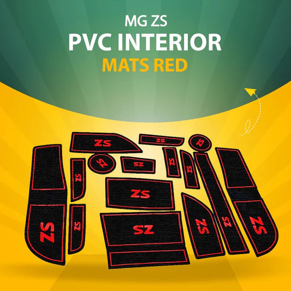 Car Interior Mat Kit Mg Zs 2021 Black/Red Poly Bag Pack (China)