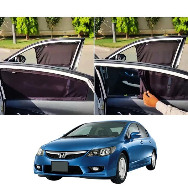 Car Curtain Side Fix Honda City 2006 With Logo Black