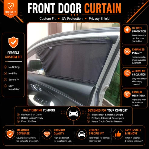 Car Curtain Side Fix Changan Alsvin 2021 With Logo Black