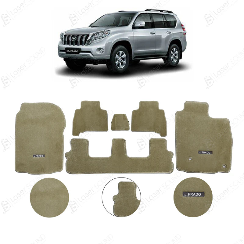 Car Floor Mat Luxury Carpet Material Oem Fitting Toyota Prado 2018 04 Pcs/Set Beige Poly Bag Pack