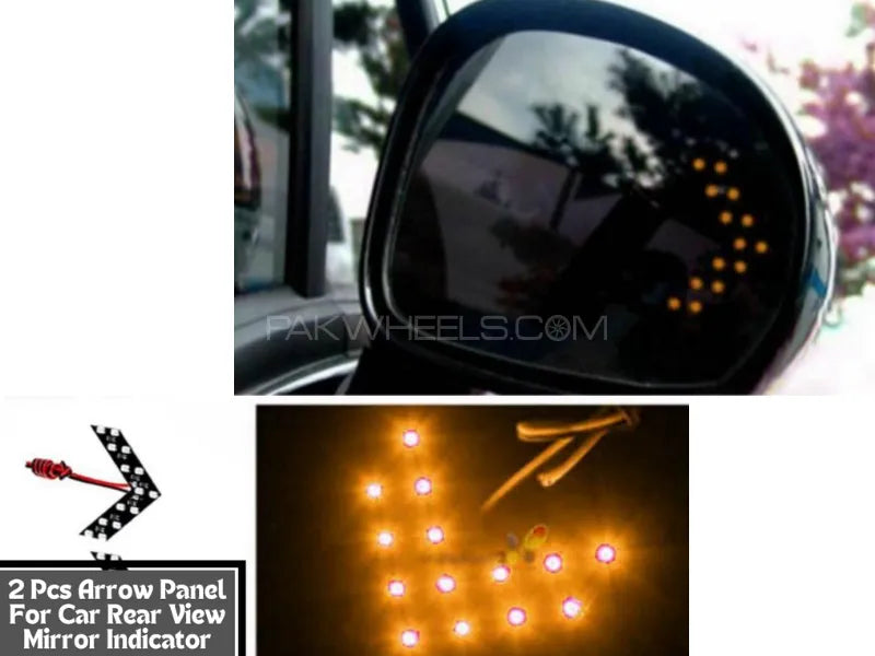Car Exterior Led Door Mirror Led Blue Arrow Shape 02 Pcs/Set Blister Pack 02 Pcs/Pack (China)