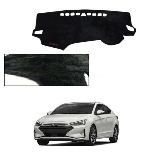 Dashboard Mat Velvet Type Carpet Hyundai Elantra 2021 Black Black Border Poly Bag Pack  (China) Premium Quality