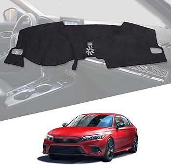 Dashboard Mat Velvet Type Carpet Honda Civic 2022 Black Black Border Poly Bag Pack  (China) Premium Quality