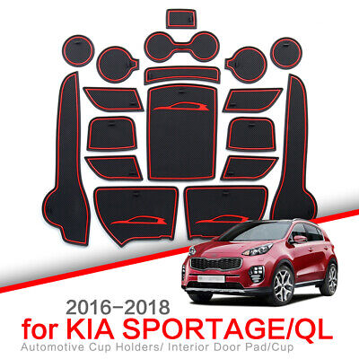 Car Interior Mat Kit Kia Sportage 2020 Black/Red Poly Bag Pack  (China)