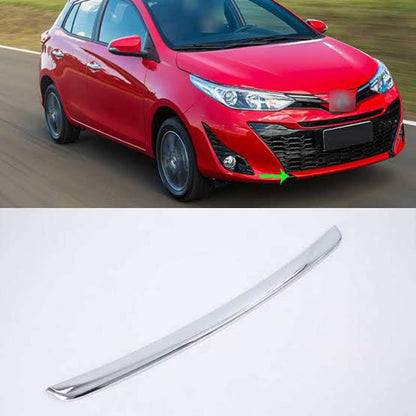 Chrome Front Bumper Lower Trim Steel Tape Type Fitting Toyota Yaris 2020  Full Chrome 01 Pc/Set (China)