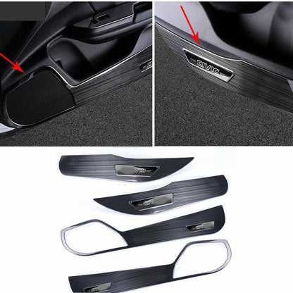 Car Door Scuff Anti Kick Plates S/S Design Without Led Honda Civic 2018 Oem Fitting   04 Pcs/Set (China)