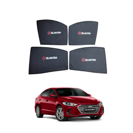 Car Curtain  Side Fix Hyundai Elantra 2021 With Logo  Black