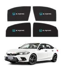 Car Curtain  Side Fix Honda Civic 2022 With Logo  Black (China)