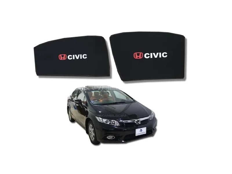 Car Curtain Side Fix Honda Civic 2015 With Logo Black