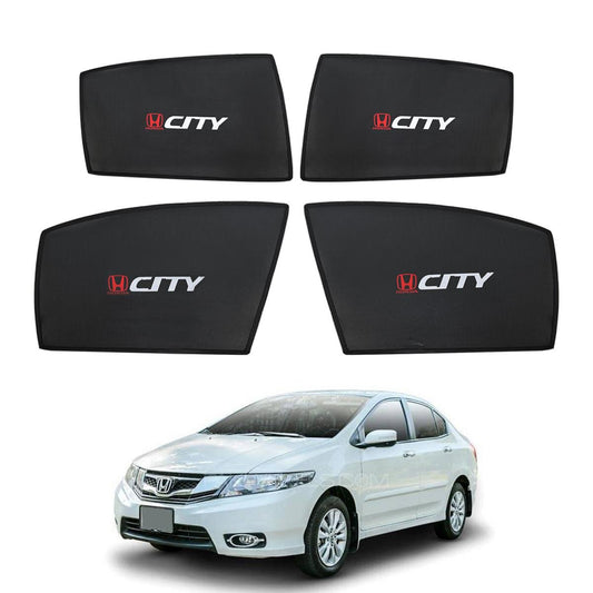 Car Curtain  Side Fix Honda City 2018 With Logo  Black