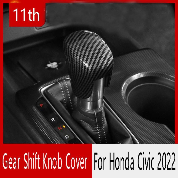 Chrome Gear Knob Trim Plastic Tape Type Fitting Honda Civic 2022 Black/Carbon 01 Pc/Set (China)