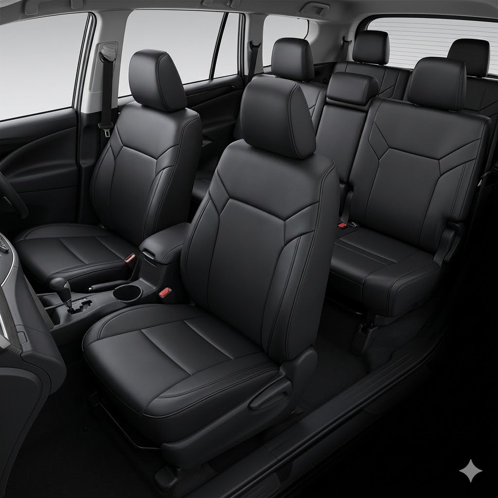 Auto Leather Type Seat Cover M/C Oem Design Custom Fitting Honda Civic 2015 Black Colour 11 Pcs/Set