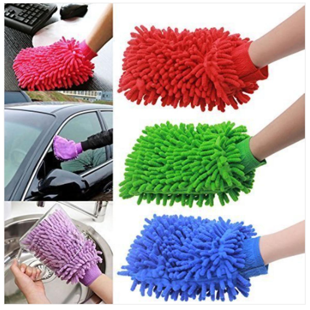 Automotive Duster Brush  Glove Type Noodle Design Premium Quality Large Size 01 Pc/Pack Mix Colours Poly Bag Pack  (China)