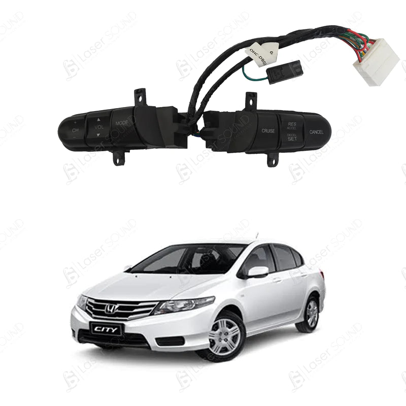 Automotive Multimedia Steering Wheel Control Switches Oem Fitting Honda City 2018 Black 02 Pcs/Set Colour Box Pack (China)