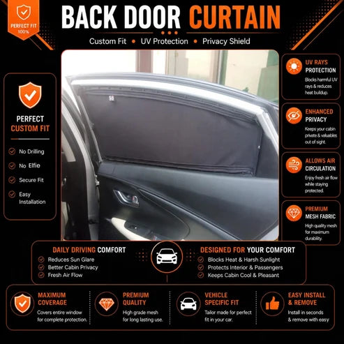 Car Curtain Side Fix Changan Alsvin 2021 With Logo Black