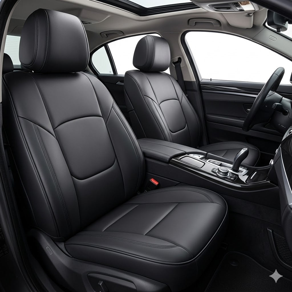 Auto Leather Type Seat Cover M/C Oem Design Custom Fitting Kia Picanto 2020 Black Colour 11 Pcs/Set