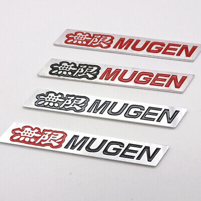 Car Universal Mono Metal Material Mugen Fender Logo Black/Chrome 02 Pcs/Pack Large Size Poly Bag Pack (China)