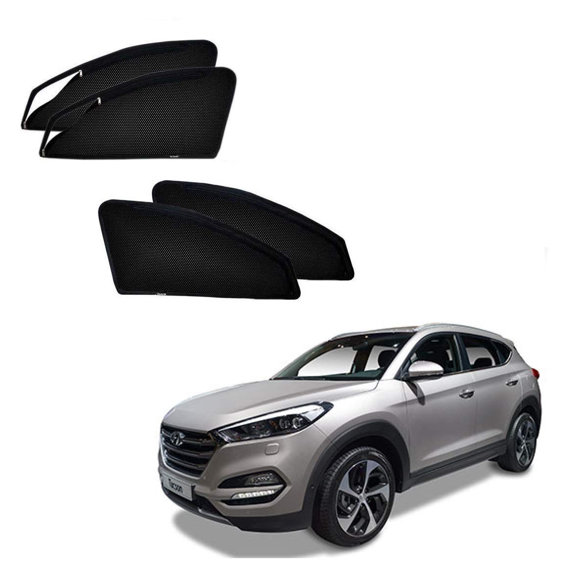 Car Curtain  Side Fix Magnet Type Hyundai Tucson 2021   Black (China)