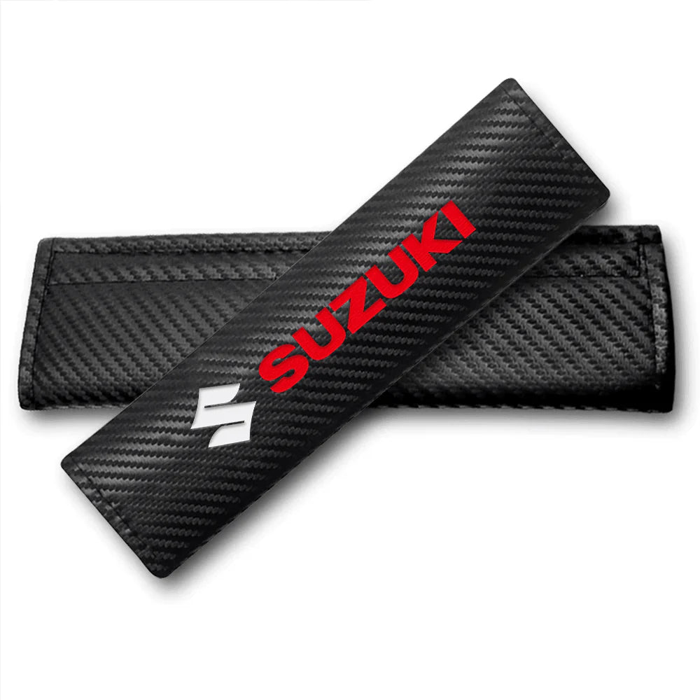 Seat Belt Covers (China) Pvc Material Carbon Suzuki Logo 02 Pcs/Set Fy-4806 Poly Bag Pack