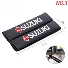 Seat Belt Covers (China) Pvc Material Carbon Suzuki Logo 02 Pcs/Set Fy-4806 Poly Bag Pack