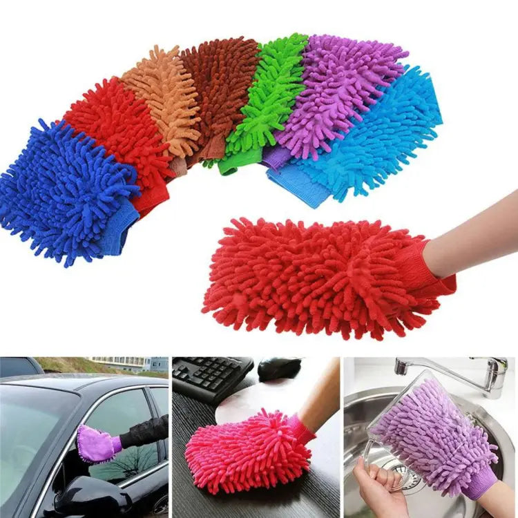 Automotive Duster Brush Kenco Glove Type Noodle Design Premium Quality Large Size 01 Pc/Pack Mix Colours Poly Bag Pack  2In1 Dual Action (China)