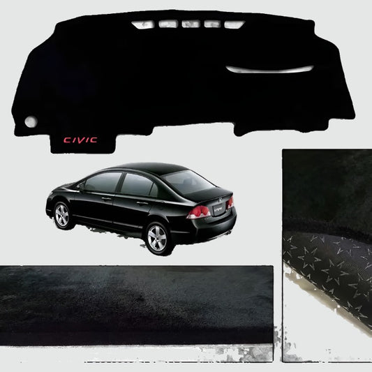 Dashboard Mat Velvet Type Carpet Honda Civic 2009 Black Black Border Poly Bag Pack  (China) Premium Quality