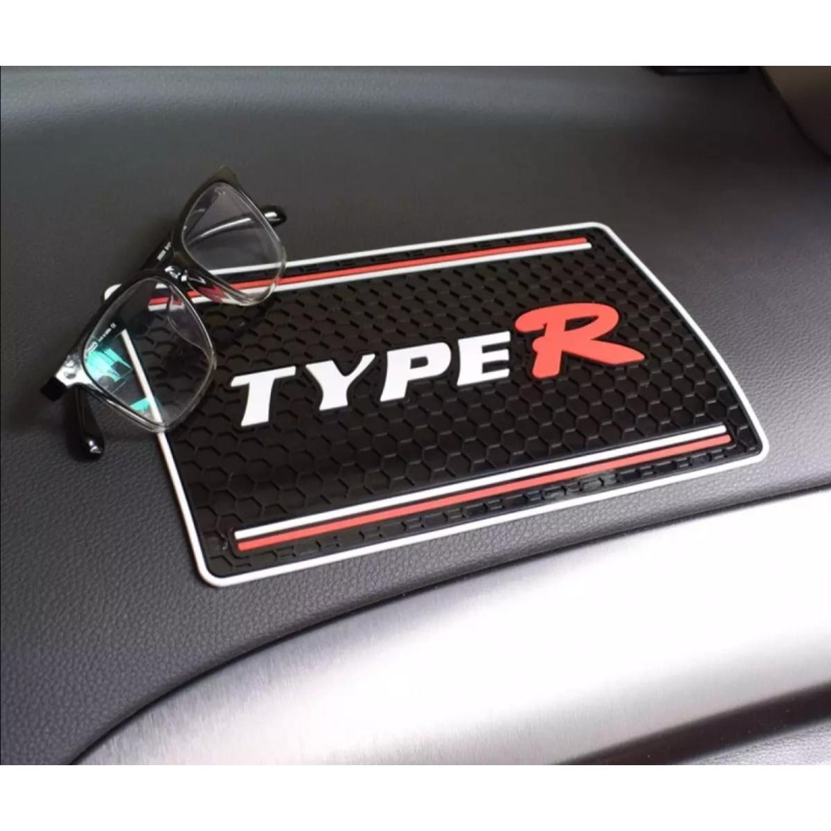 Car Dashboard Non-Slip Mat Pvc Material Type-R Logo Round Design Small Size Black/Red (China)